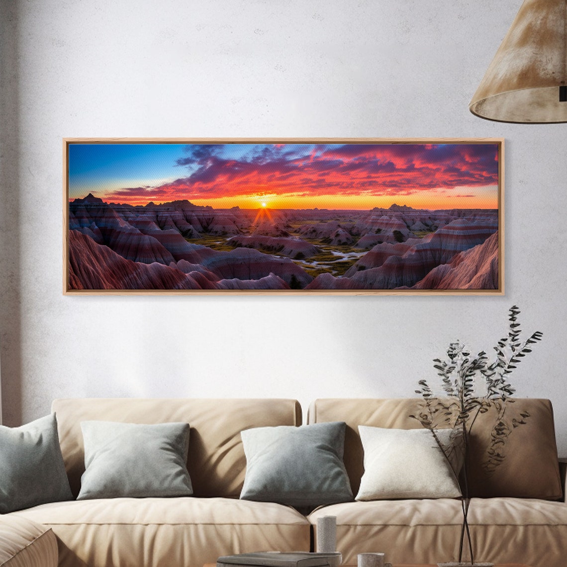 Badlands National Park Sunset Striped Eroded Buttes Panoramic Poster - Image 3