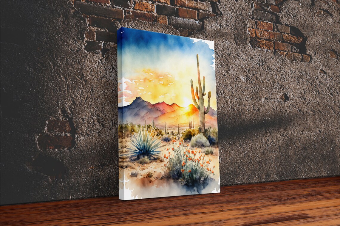 Arizona Desert Cactus Art Print, Southwestern Farmhouse - Image 2
