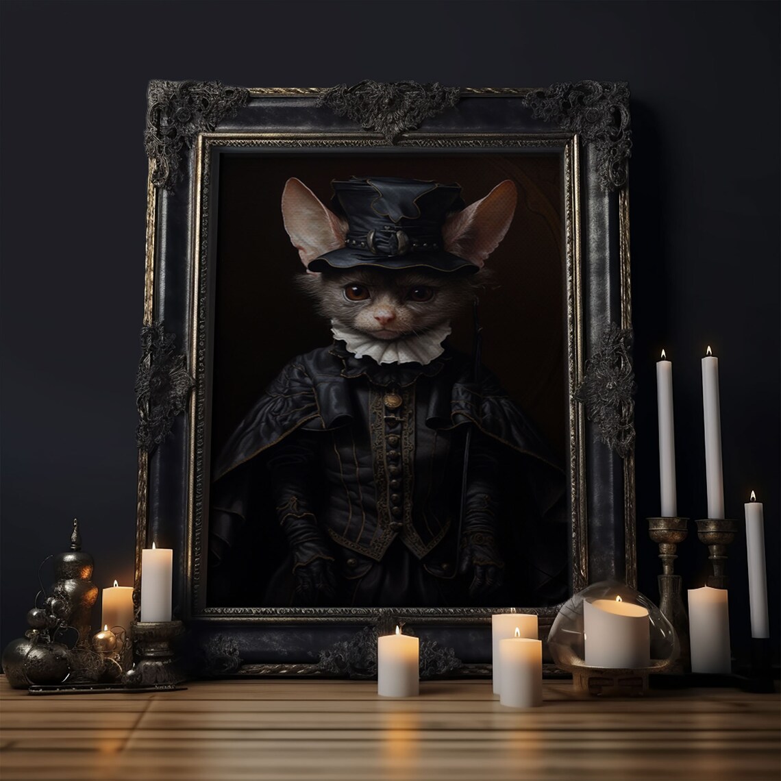 Vintage Vampire Bat Portrait Art Print, Dark Academia - Image 6