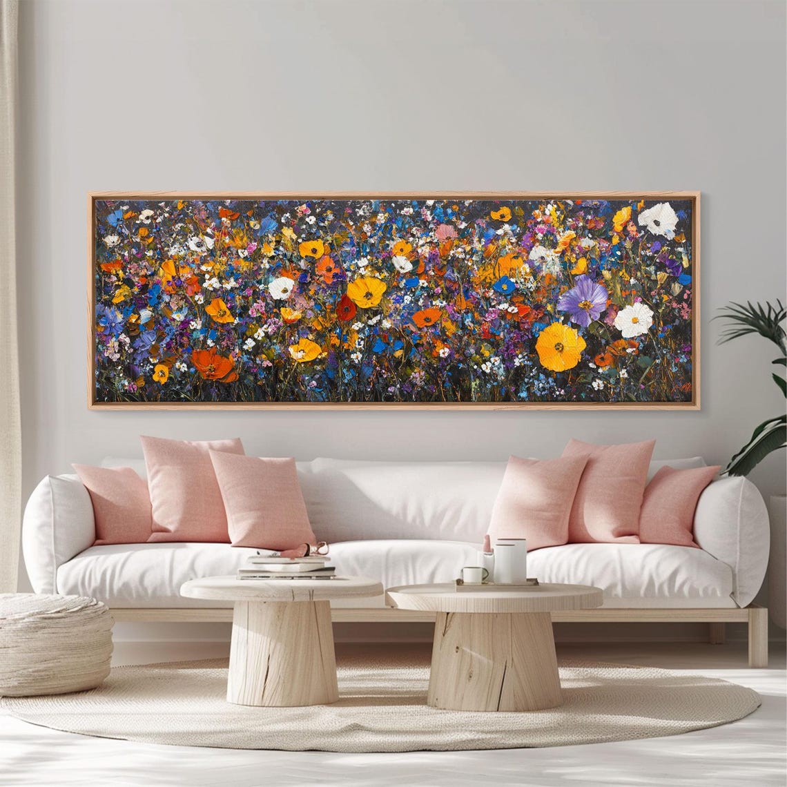Colorful Wildflower Field Meadow Dense Blooms Panoramic Art Poster - Image 5