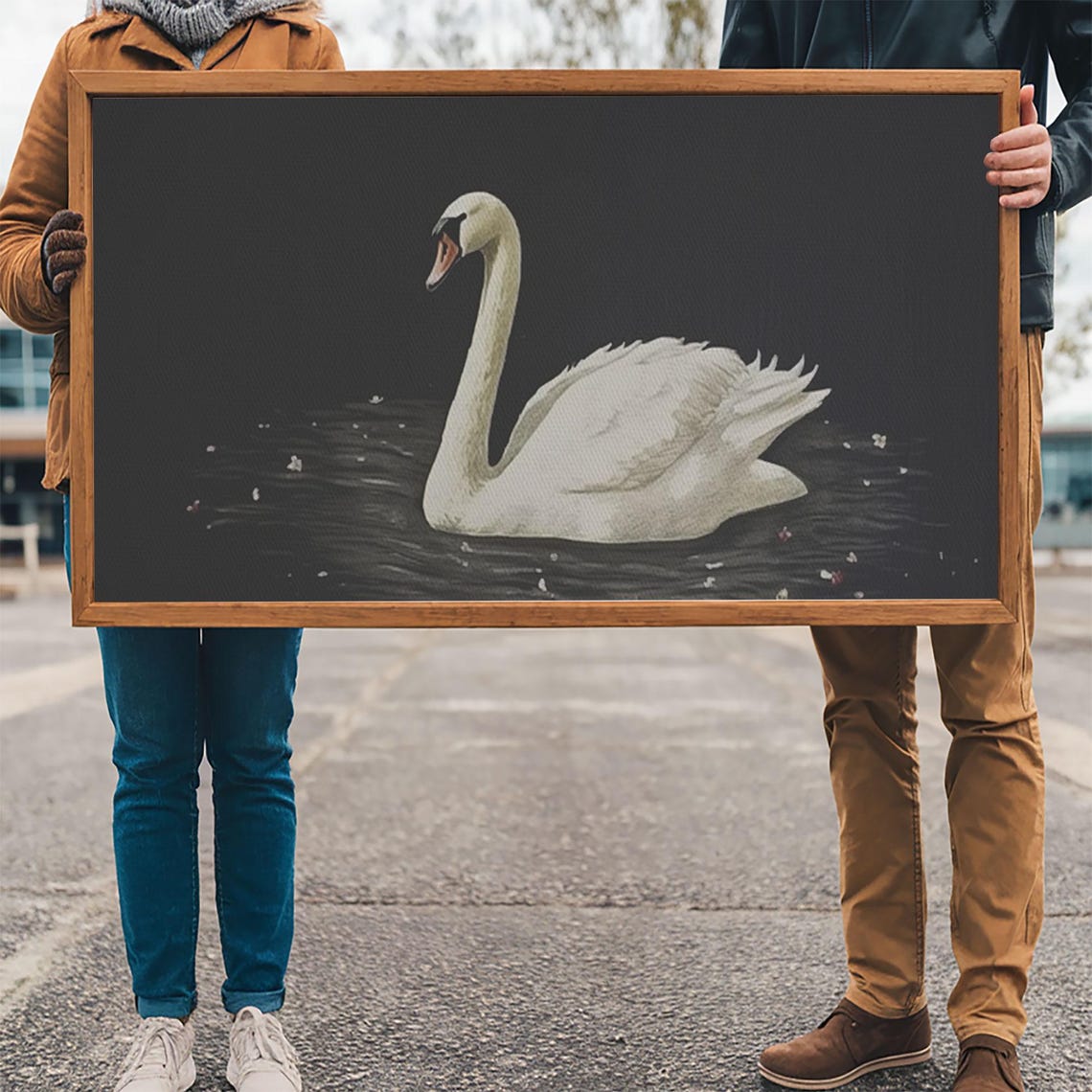 The Black Swan Vintage Framed Art Retro Framed Vintage Print Vintage Painting Black Swan Art Girls Room Or Nursery Print - Image 3