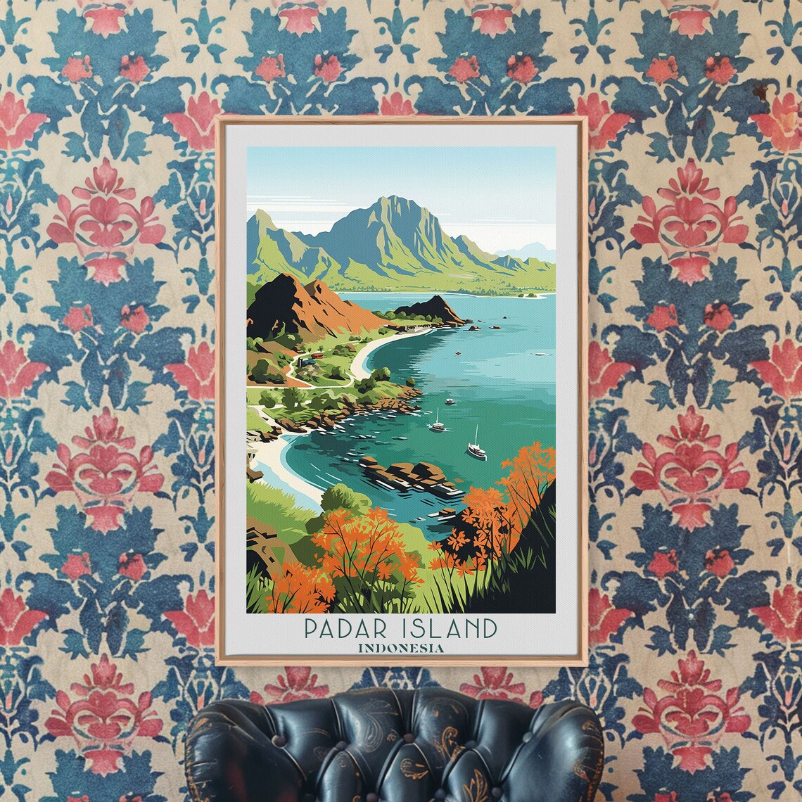 Padar Island Indonesia Travel Poster, Indonesia