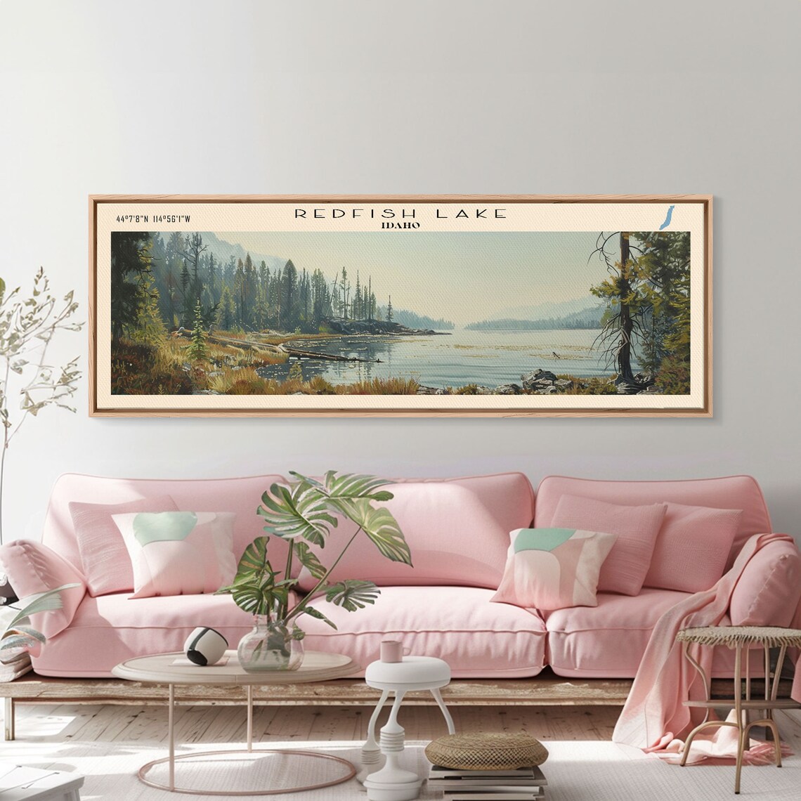 Redfish Lake Idaho Pine Forest Morning Light Wooden Dock Travel Poster - Image 3