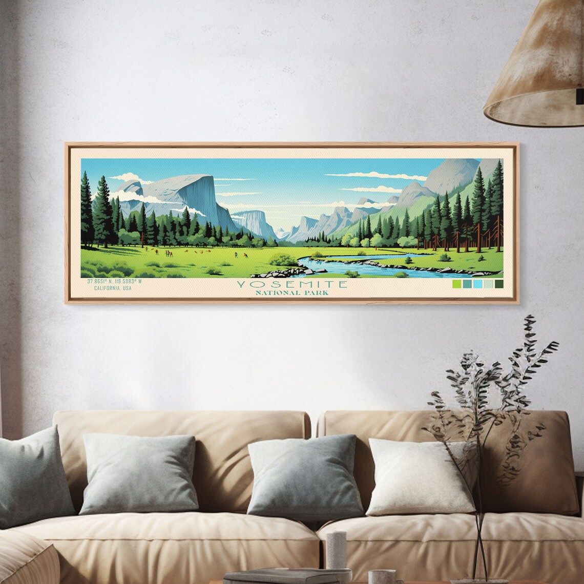 Yosemite National Park California Valley Meadow River Travel Poster - Image 4