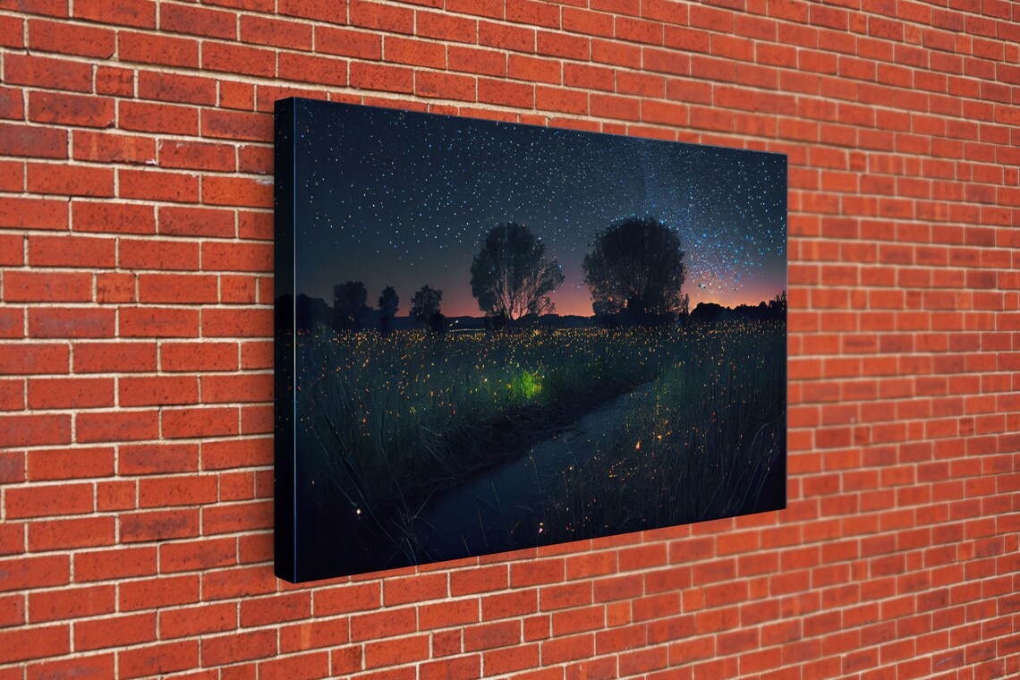 Fireflies Over Oklahoma Prairie, Starry Night Art Print - Image 3
