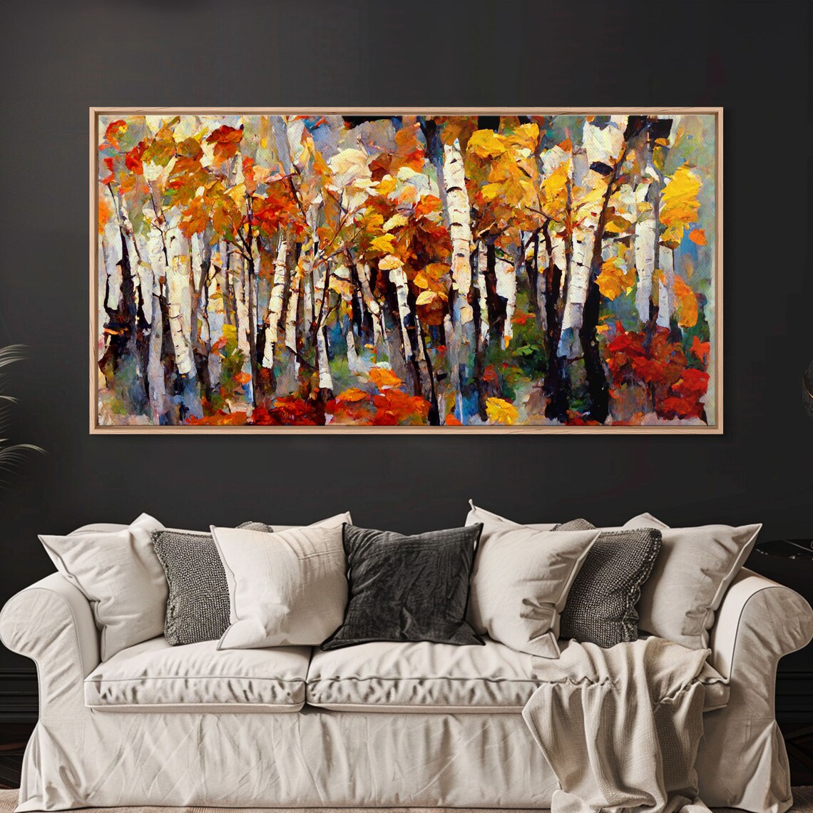 Birch Trees Print, Boho Autumn Forest Art Print