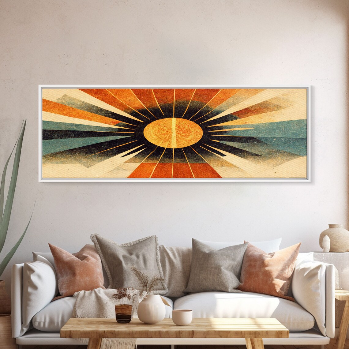 Sunset Art Deco Sunburst, Panoramic Art Print - Image 5