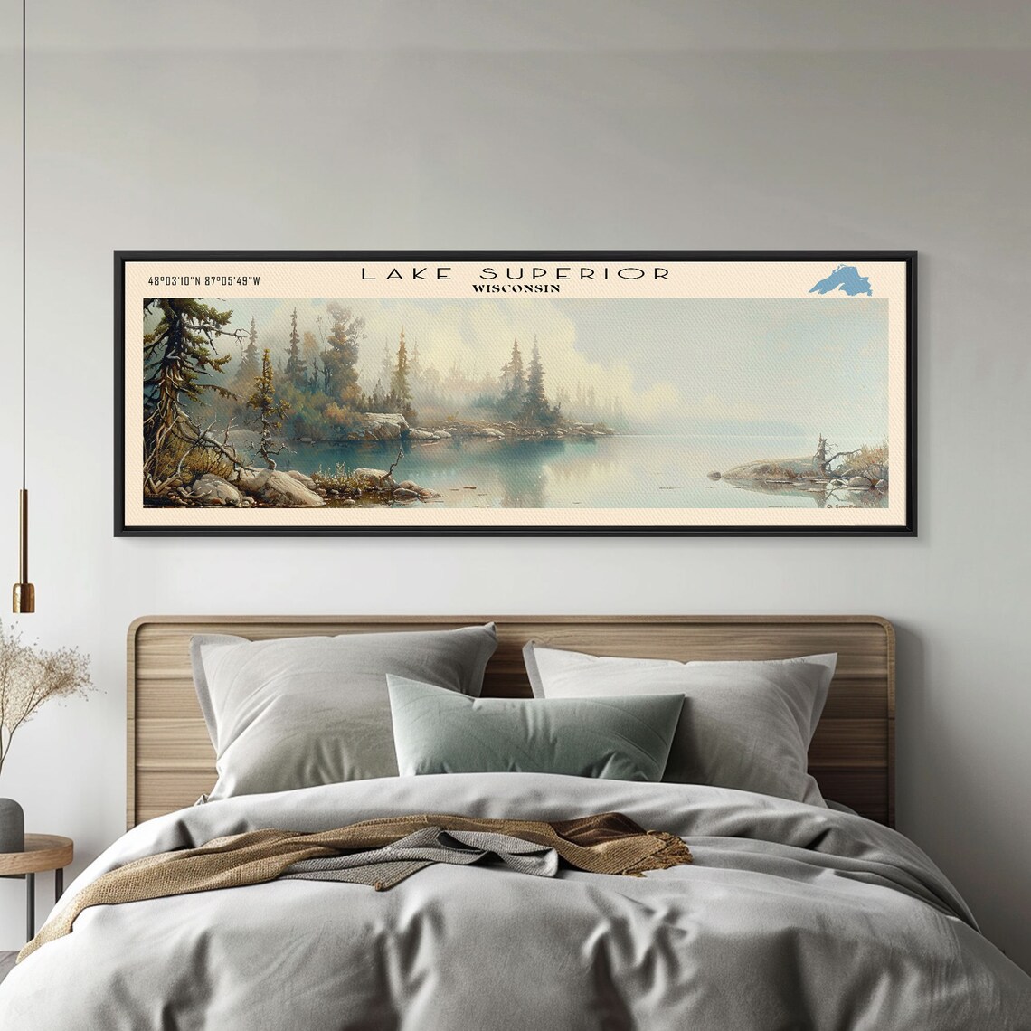 Lake Superior Travel Poster, Modern Landscape Art - Image 2