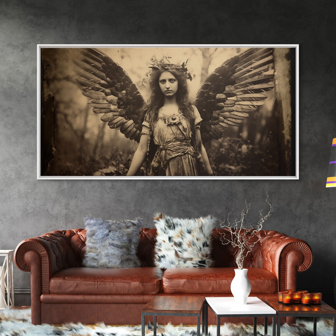 Guardian Angel Tintype, Religious Angel Art Print