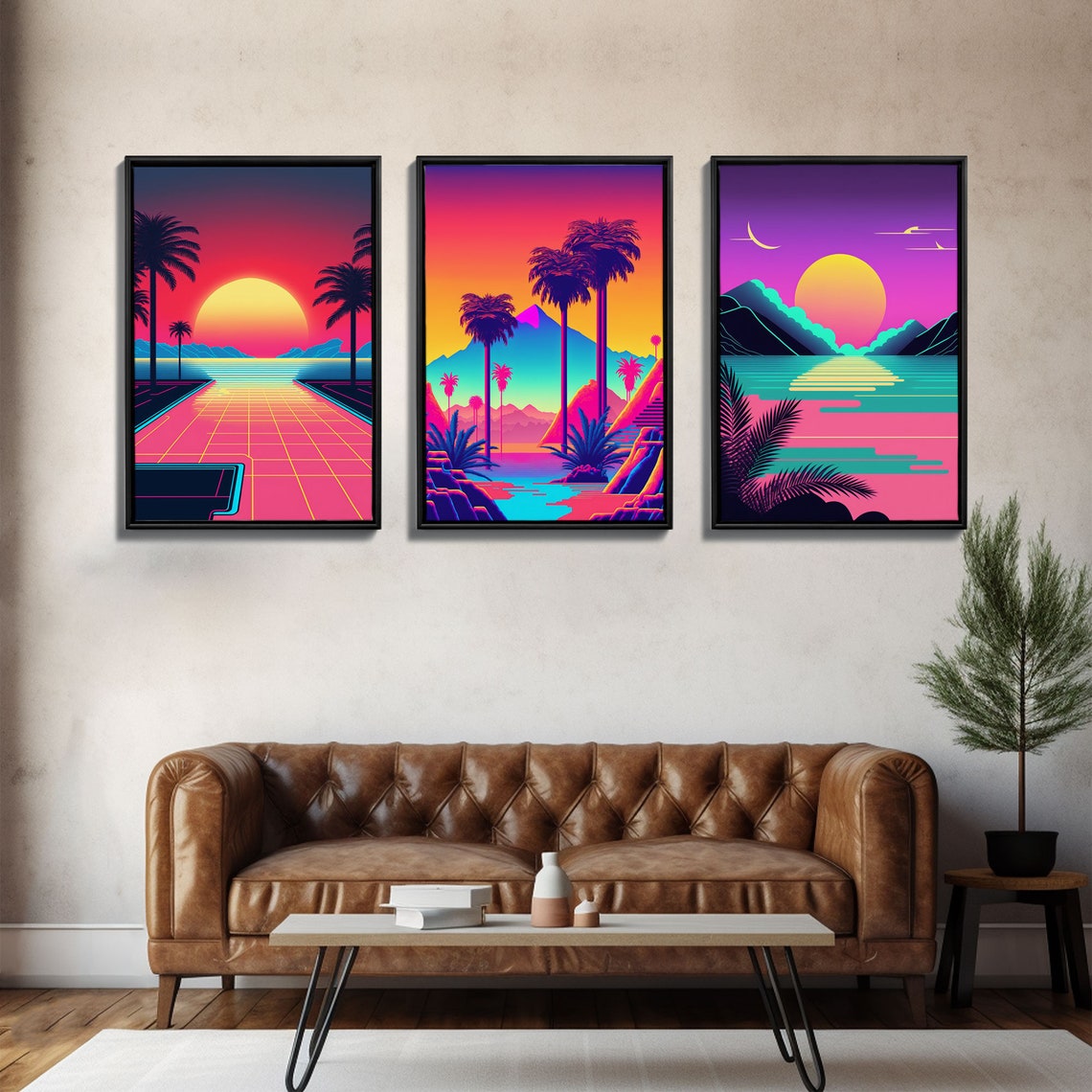 Retro 80s Style Synthwave Vaporwave Art - Image 2