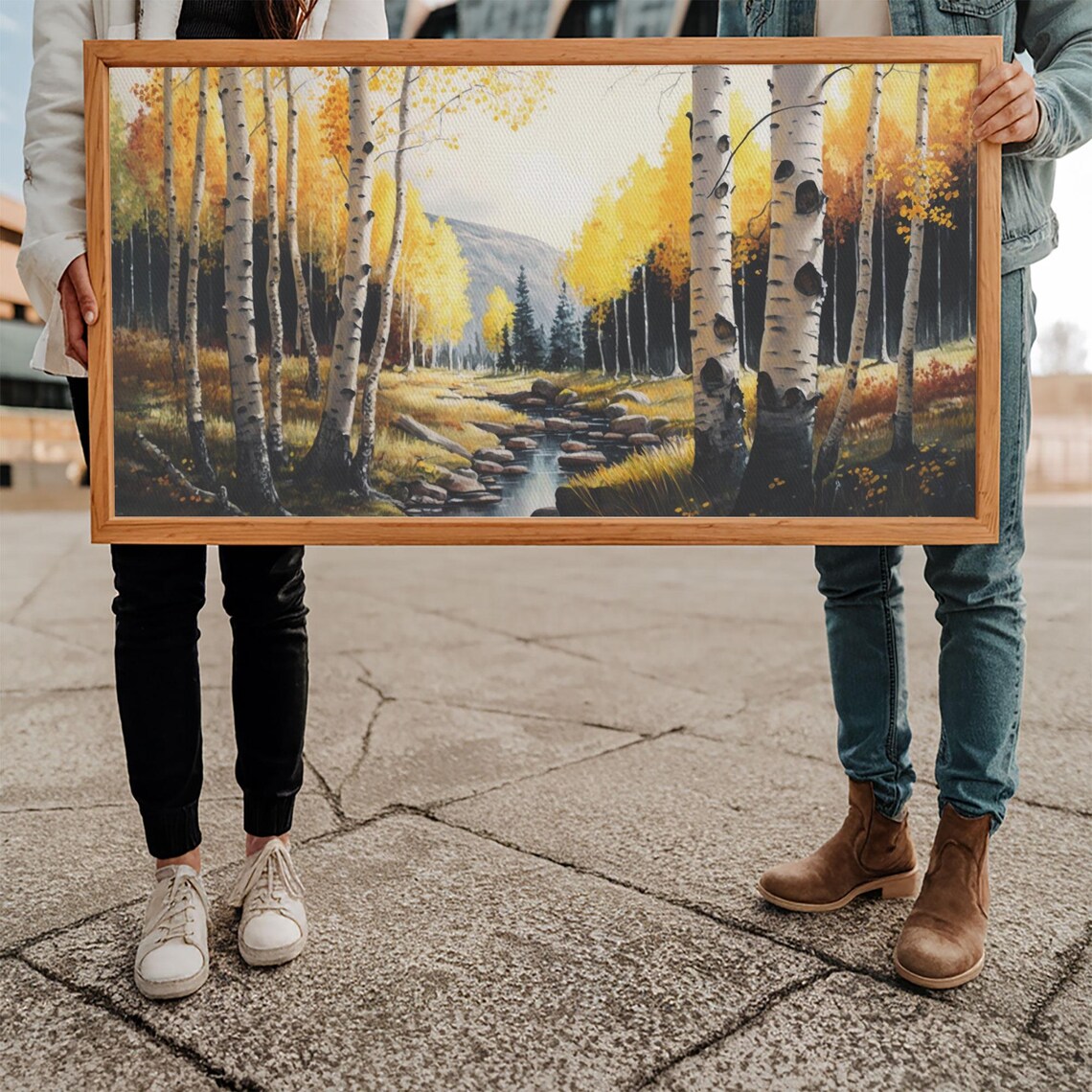 Birch Tree Wall Art Nursery Forest Framed Forest Print Birch Trees Watercolor Landscape Forest Art - Image 5