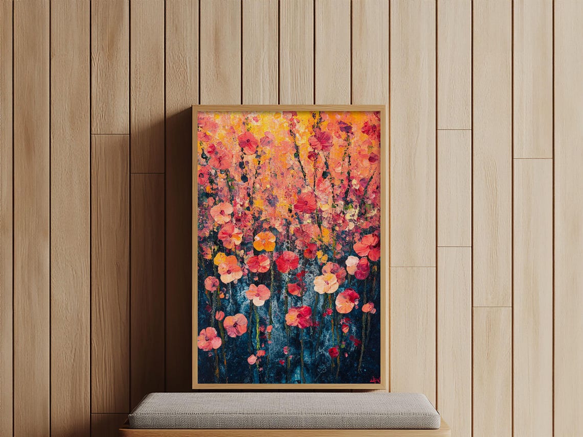 Wildflower Meadow Blooming Colorful Impressionist Floral Art Print - Image 3