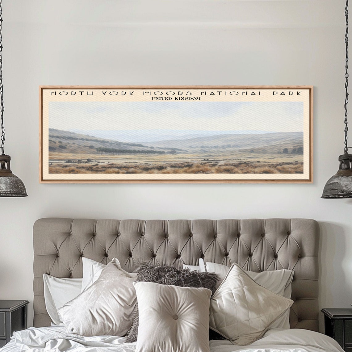 North York Moors UK Rolling Heather Moorland Hills Retro Travel Poster - Image 3