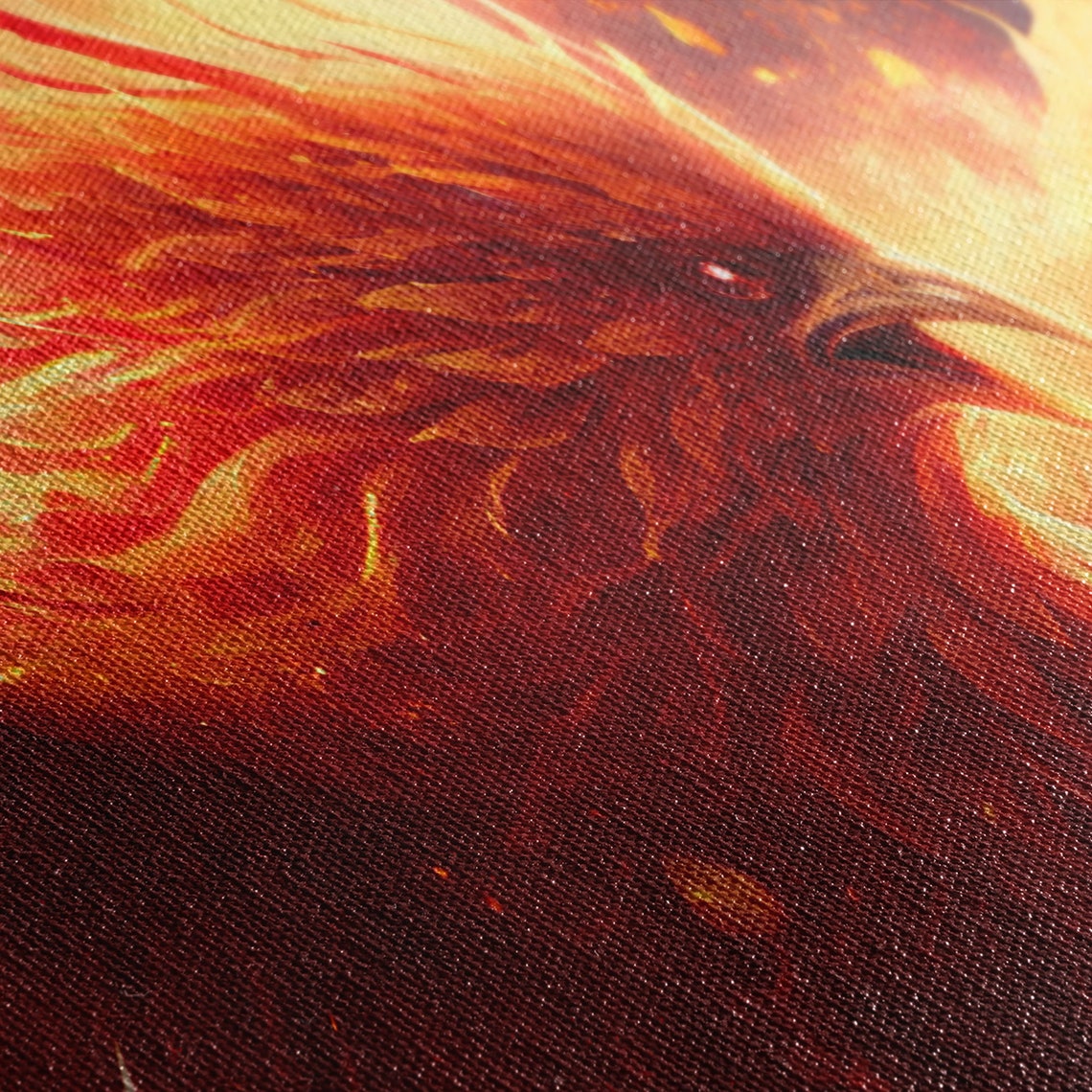 Fiery Phoenix Rising Flames Rebirth Mythical Bird Panoramic Art Poster - Image 2