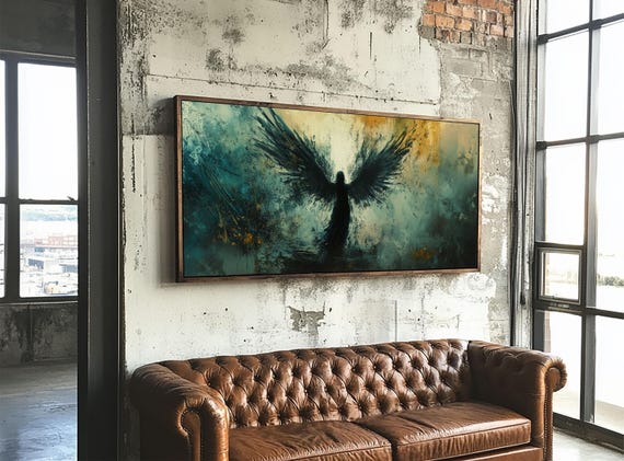 Abstract Angel Print Featuring Moody Art And Dark Angels Wall Art Stunning Vertical Art For Rustic Or Minimalist Decor