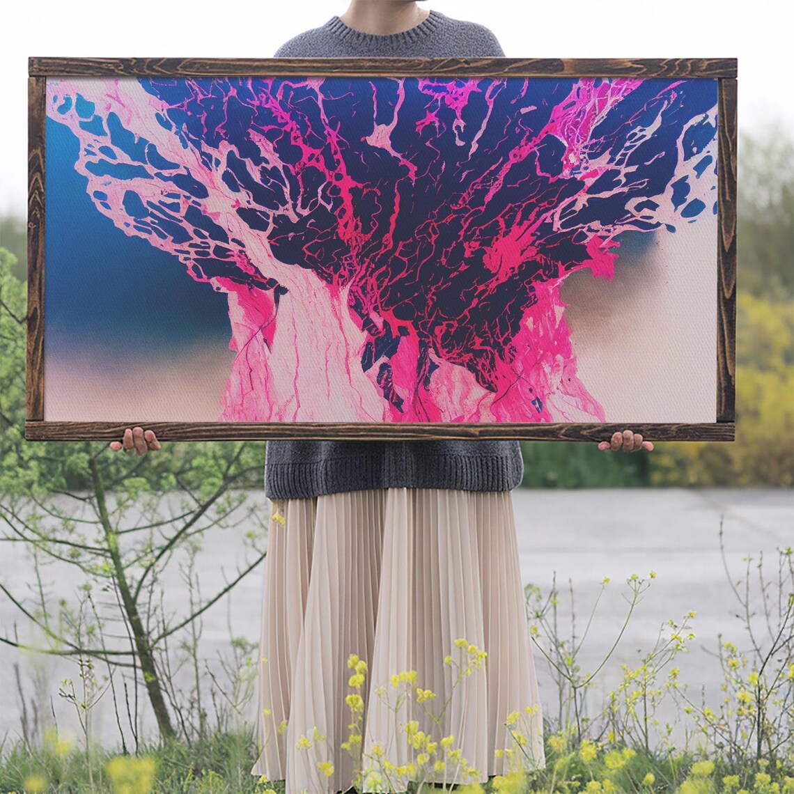 Neon Pink Explosion Trippy Psychedelic Art - Image 2