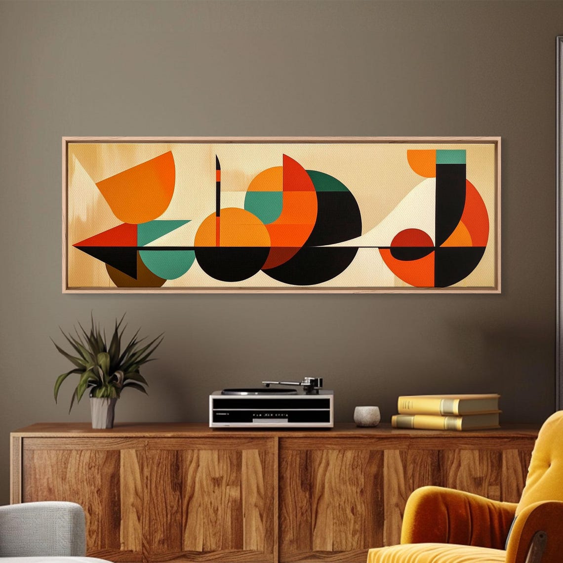 Retro Style Mcm Abstract Art Geometric Patterns Above Sofa Modern Art Modern Home Decor Boho Style Minimalist Wall Art - Image 4