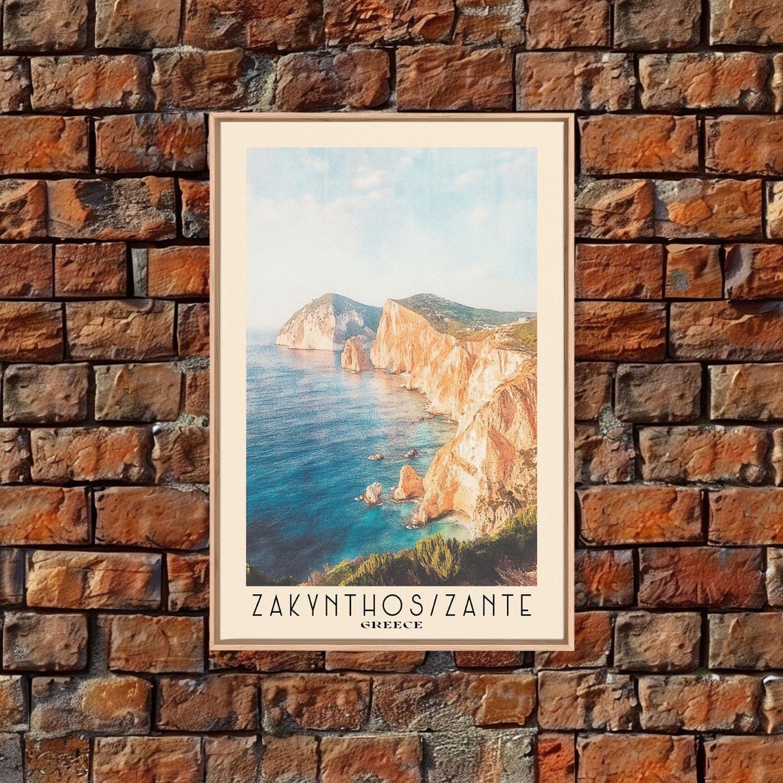 Zakynthos Zante Greece Ionian Sea Limestone Cliffs Coastal View Poster - Image 5