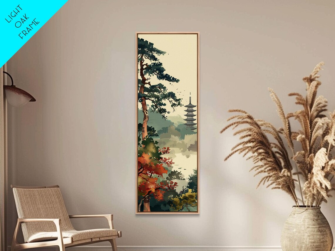 Pagoda and Pine Tree in Misty Landscape, Ukiyo-E Art Print - Image 4