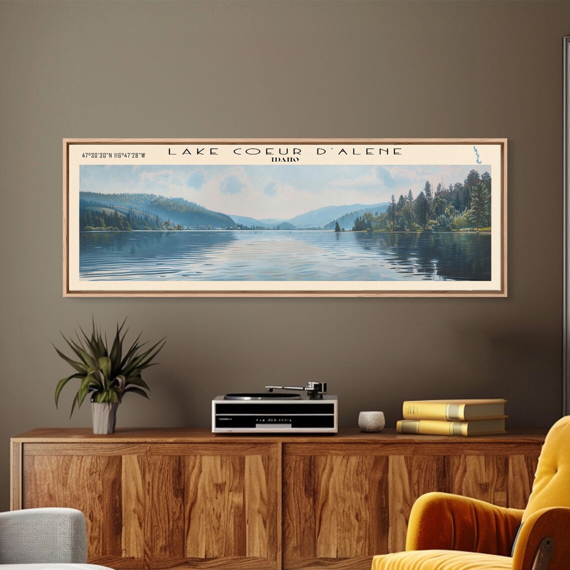 Lake Coeur d'Alene Idaho Travel Poster, Lake House Decor - Image 3