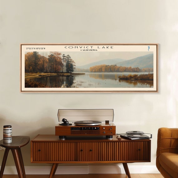 Conway Lake New Hampshire Framed Print Lake House Decor Panoramic Wide Art Travel Poster Rustic Lake Painting Home Decor
