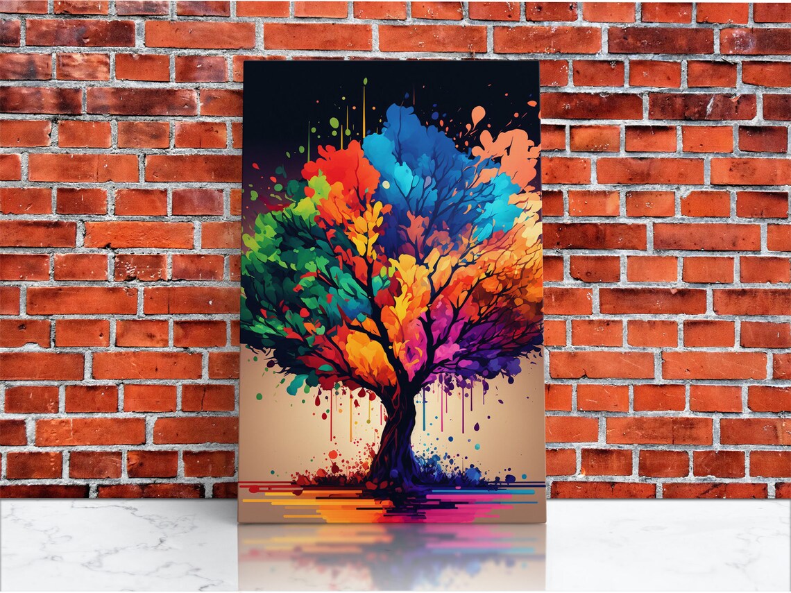 Abstract Tree Watercolor Art Print, Bohemian Landscape - Image 3