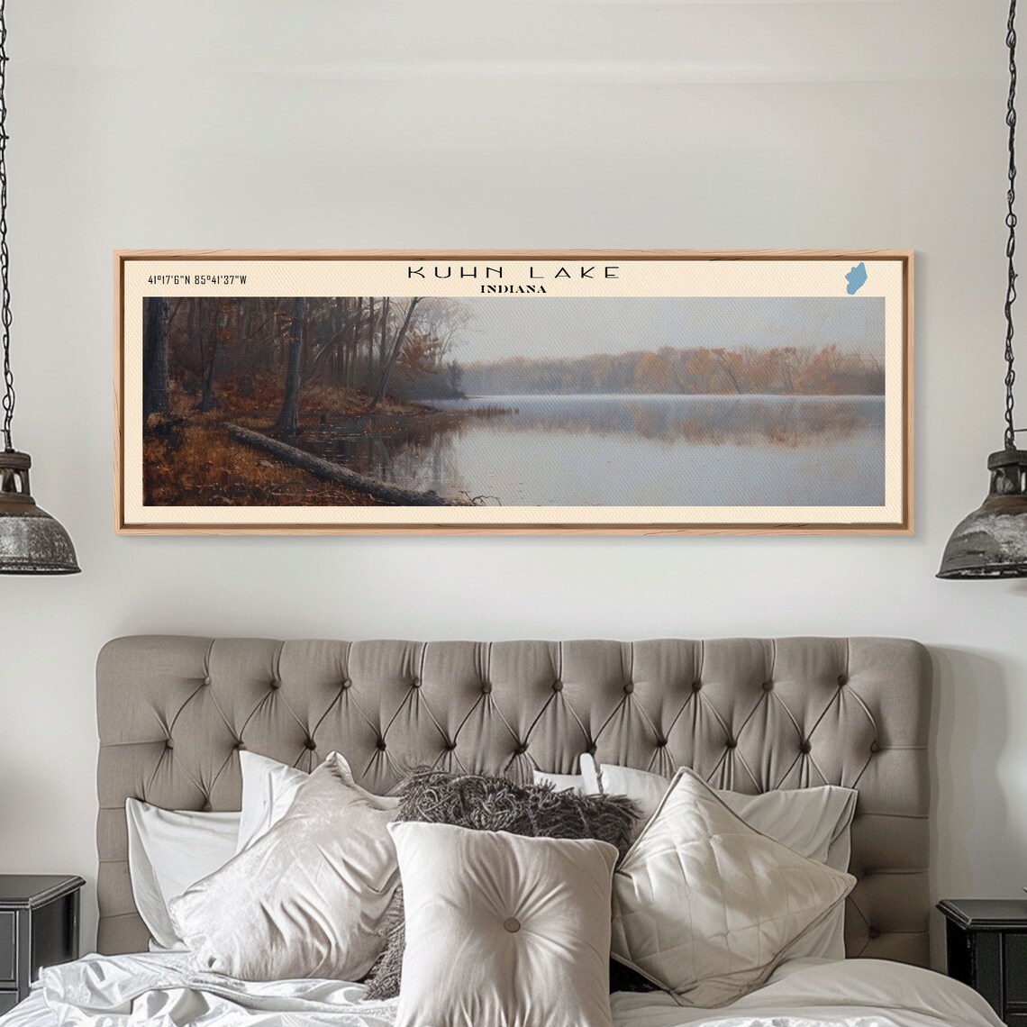 Kuhn Lake Indiana Autumn Woods Still Water Fallen Log Poster - Image 4
