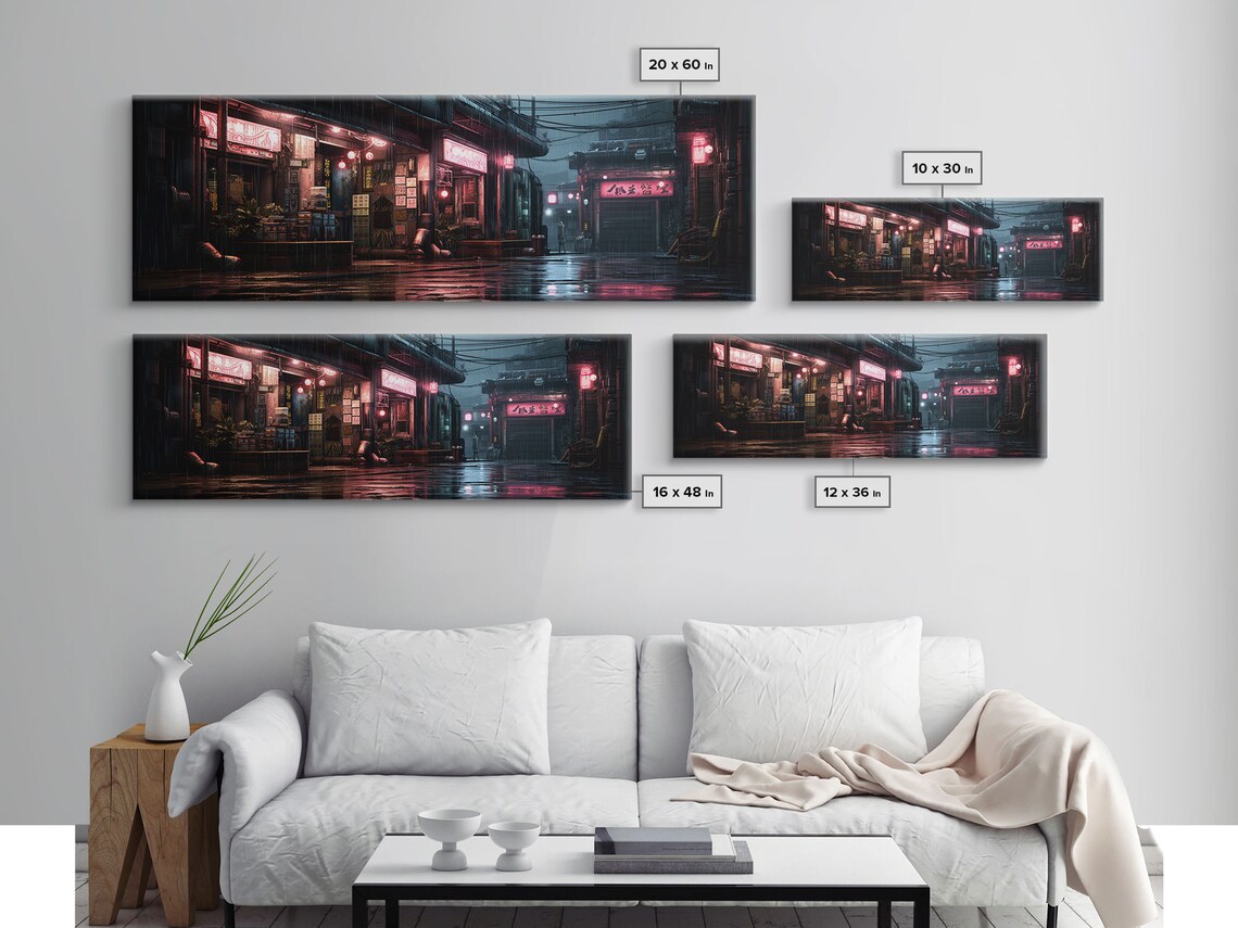 Tokyo Streets Retro Style Art Print, Winter Decor - Image 2