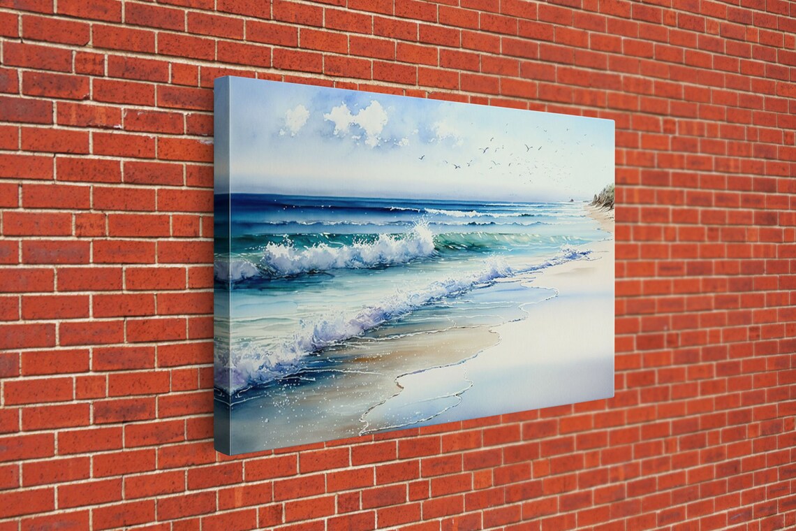 Ocean Beach Abstract Landscape, Coastal Art Print - Image 3