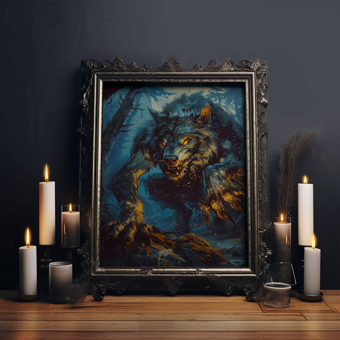 Ferocious Werewolf In Moonlit Forest Snarling Beast Horror Poster - Image 6