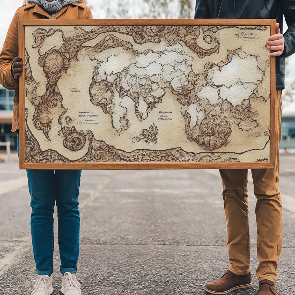 Abstract Fantasy World Map, Middle Earth Style - Image 3