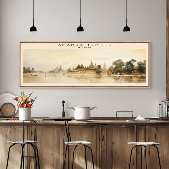Ananda Temple Travel Poster Print Framed Wall Art Metal Wall Art Panoramic Art Gift For Him Travel Wall Art Travel Lover Gift