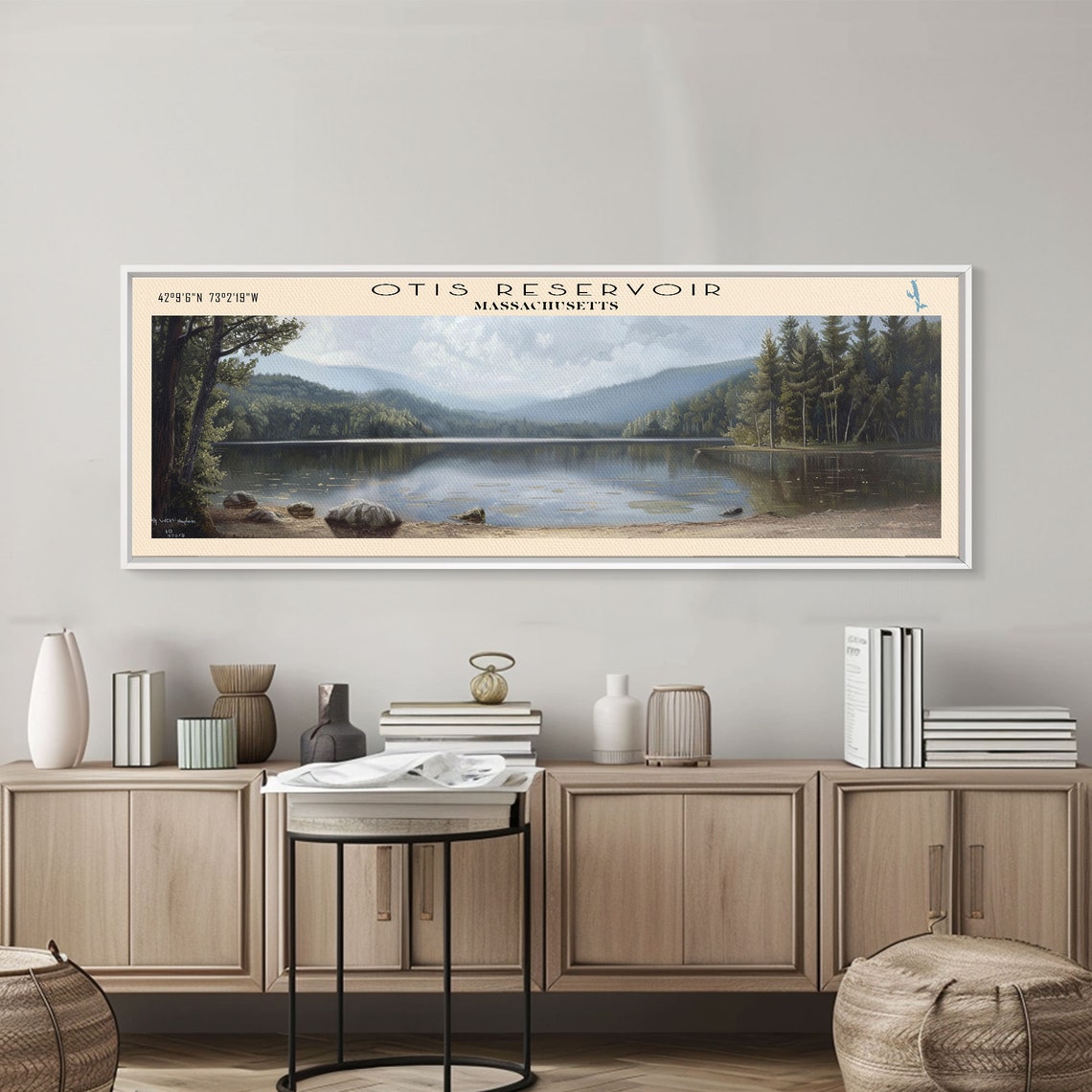 Otis Reservoir Massachusetts Calm Forest Mirror Water Shoreline Poster - Image 5