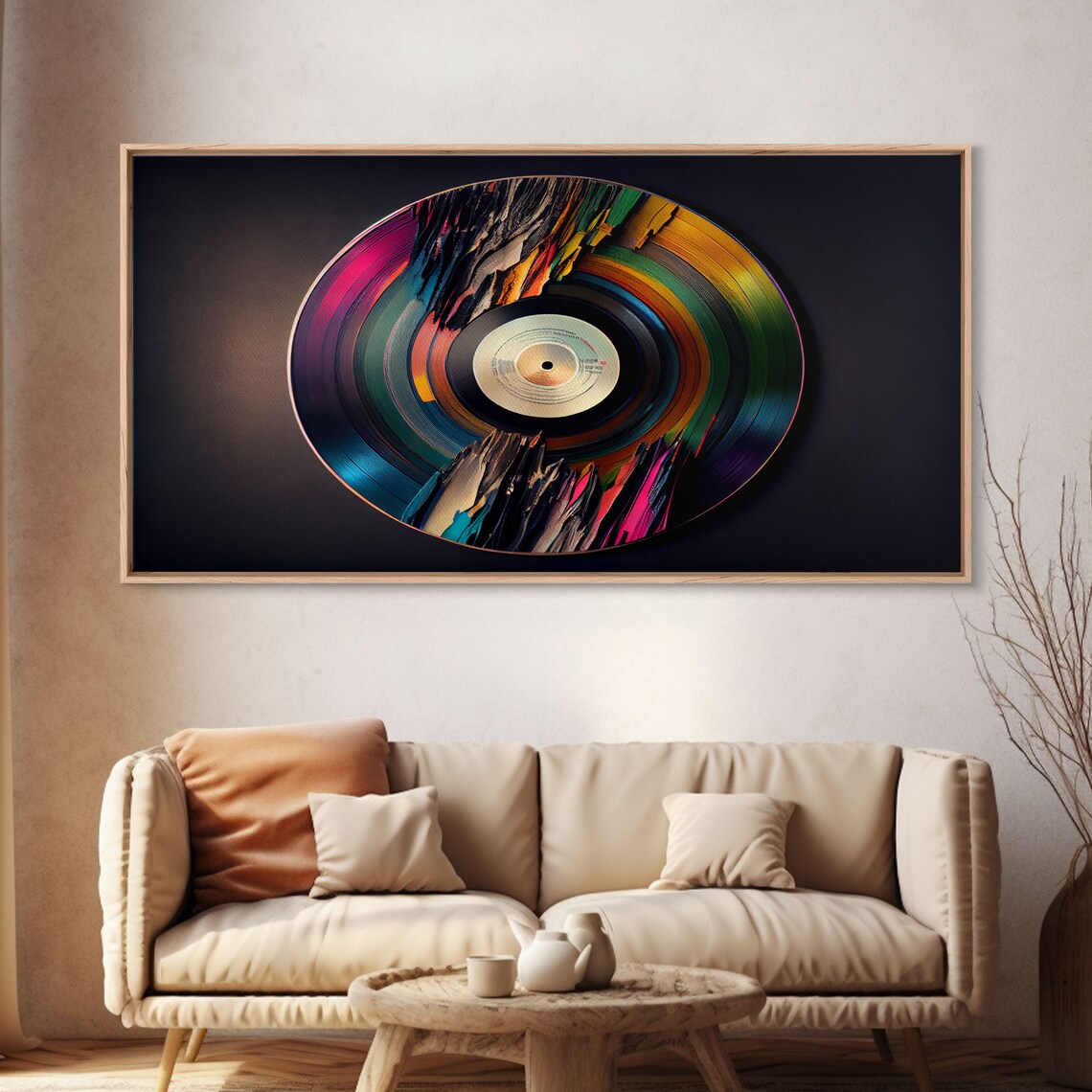 Synthwave Vinyl Record Art Print, Music Room Decor - Image 4