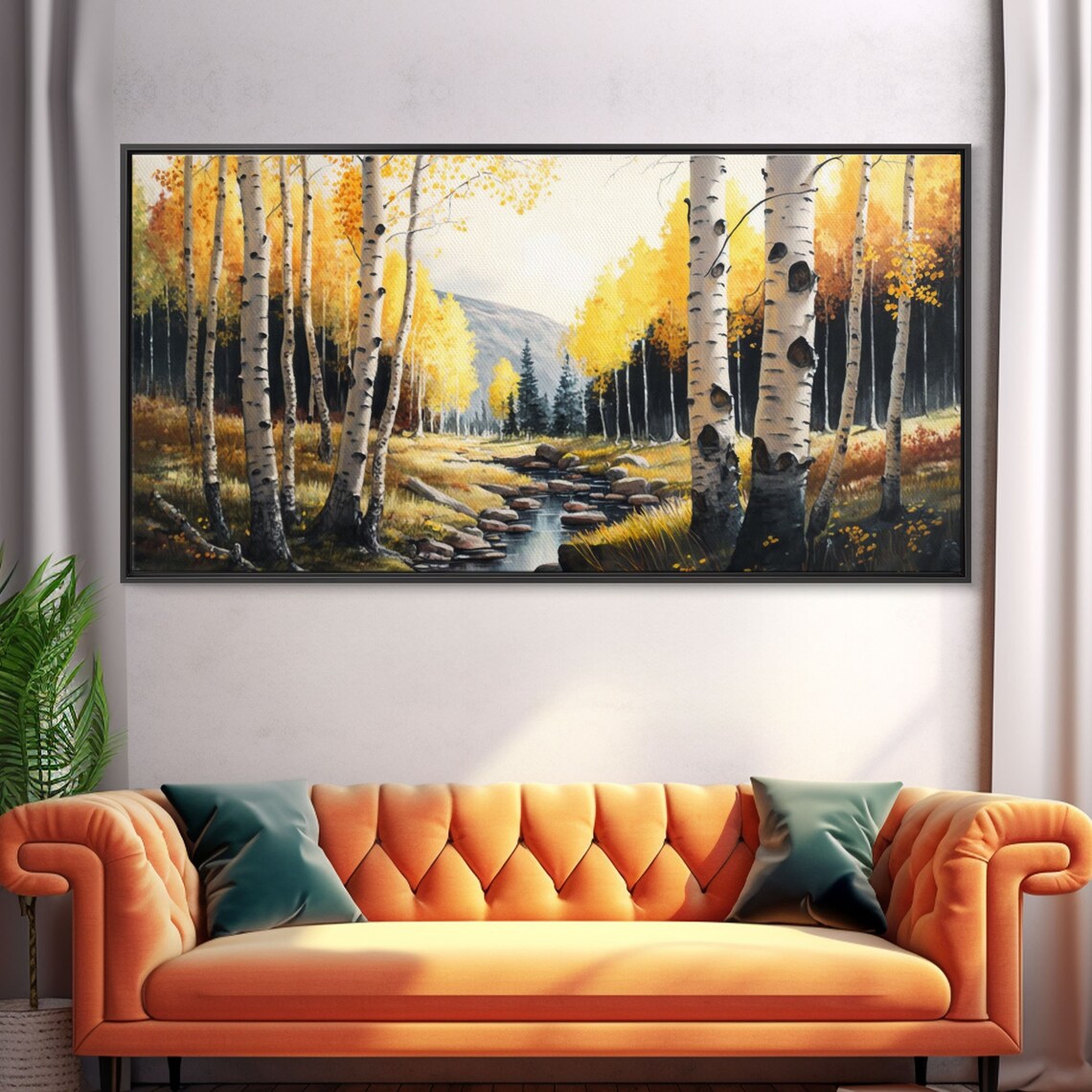 Birch Trees Watercolor Nursery Landscape Art Print - Image 5