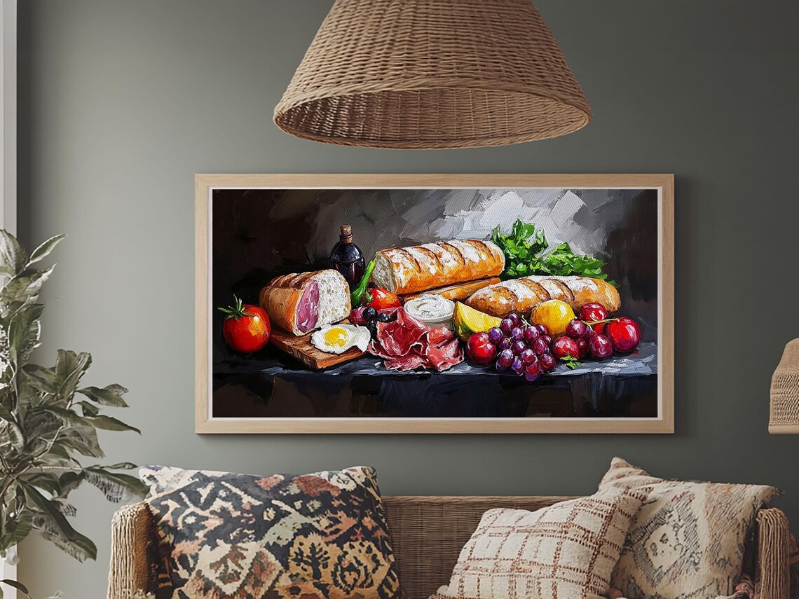 Charcuterie Board Kitchen Decor, Modern Food Art Print