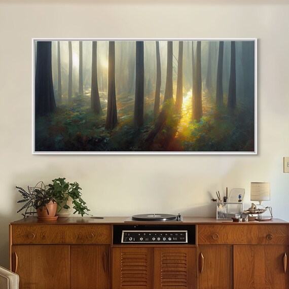 Print Of A Forest Floor At Golden Hour Watercolor Painting Print Cool Living Room Or Guest Room Wall Art