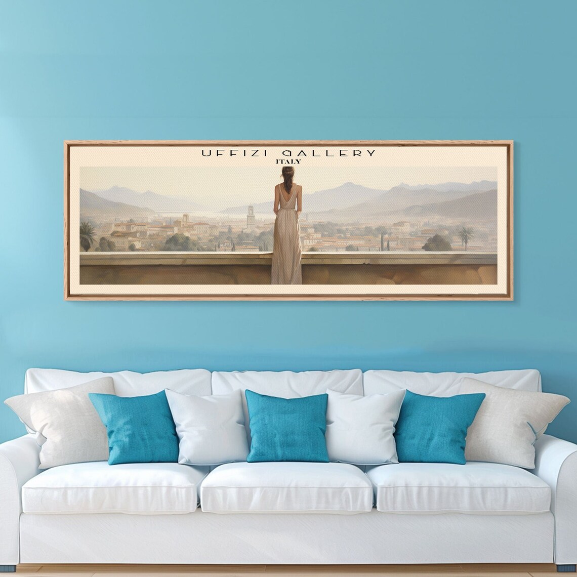 Uffizi Gallery Italy Florence Terrace City View Golden Travel Poster - Image 4