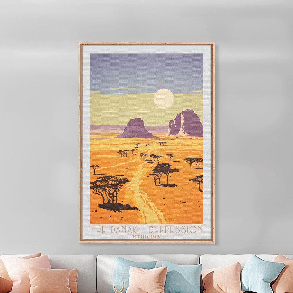 Danakil Depression Ethiopia Golden Savanna Acacia Peaks Travel Poster
