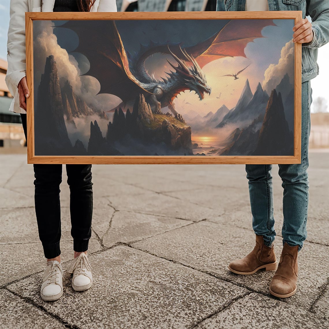White Dragon On A Mountain Top, Fantasy Art - Image 5