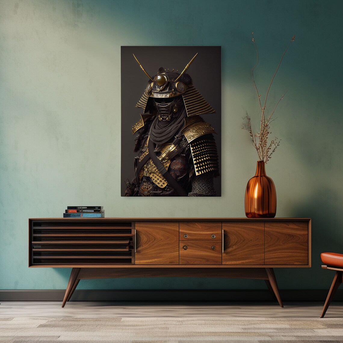 Samurai Ukiyo-E Style Art Print, Japanese Decor
