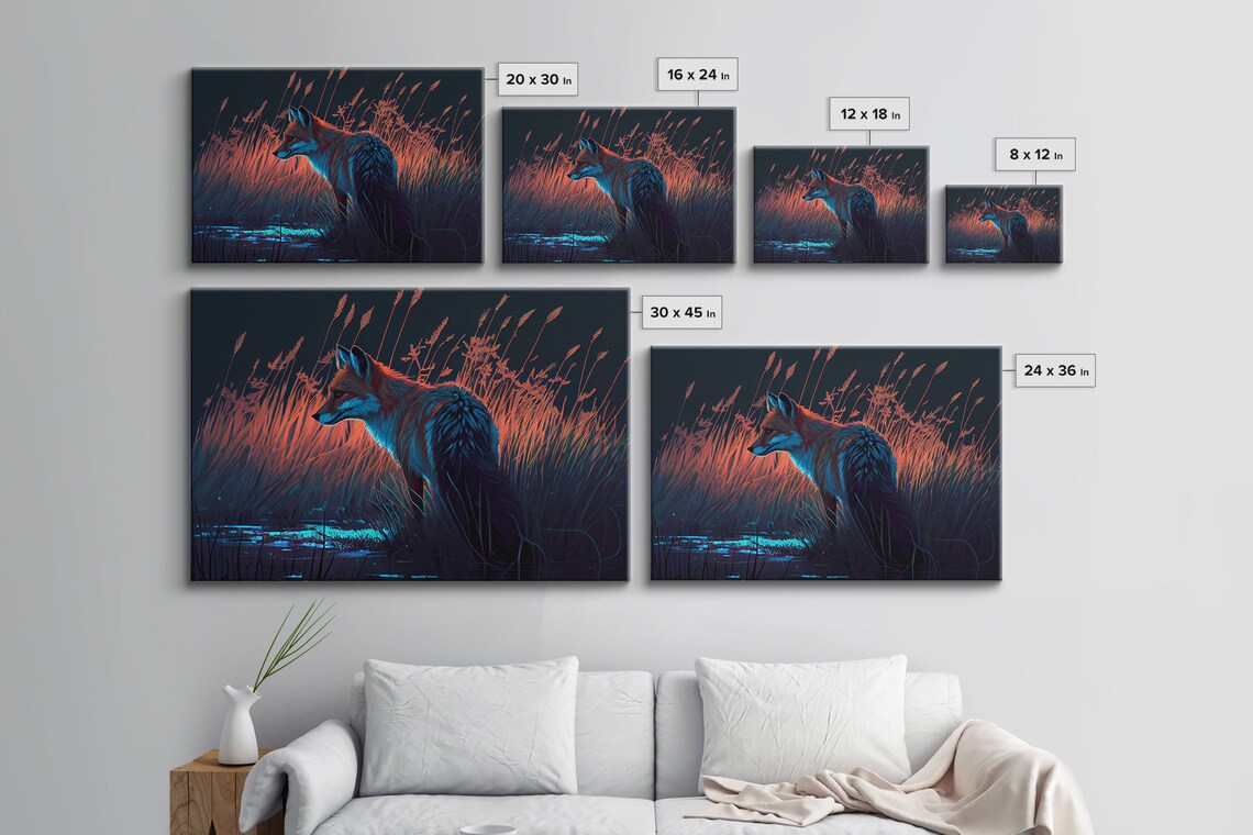 Fox Hunting in Tall Grass Wall Art Print, Wildlife - Image 2