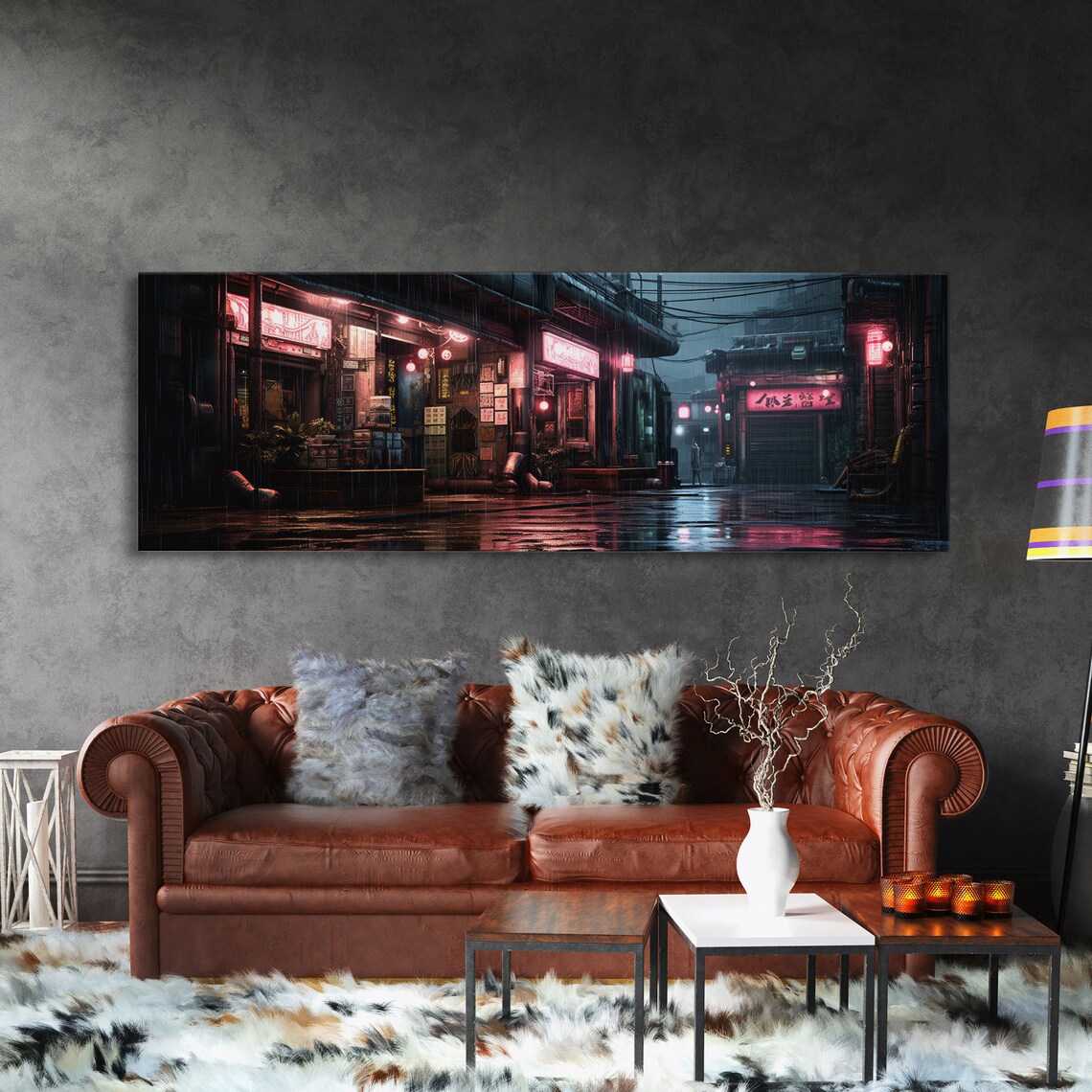 Tokyo Streets Retro Style Art Print, Winter Decor - Image 3