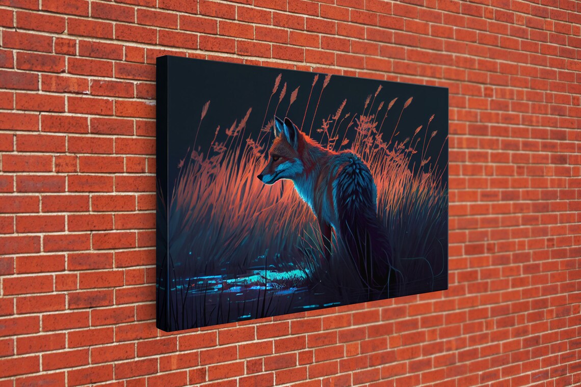 Fox Hunting in Tall Grass Wall Art Print, Wildlife - Image 3