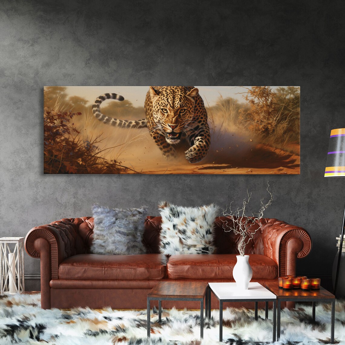 Panoramic Cheetah Art Print, Wildlife Wall Decor - Image 3