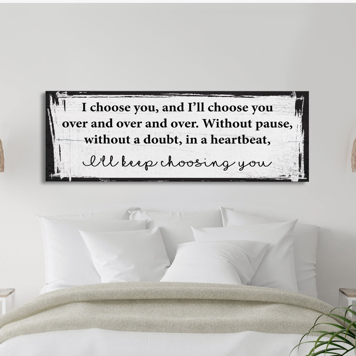 I Choose You Master Bedroom Sign, Bedroom Wall Art - Image 4