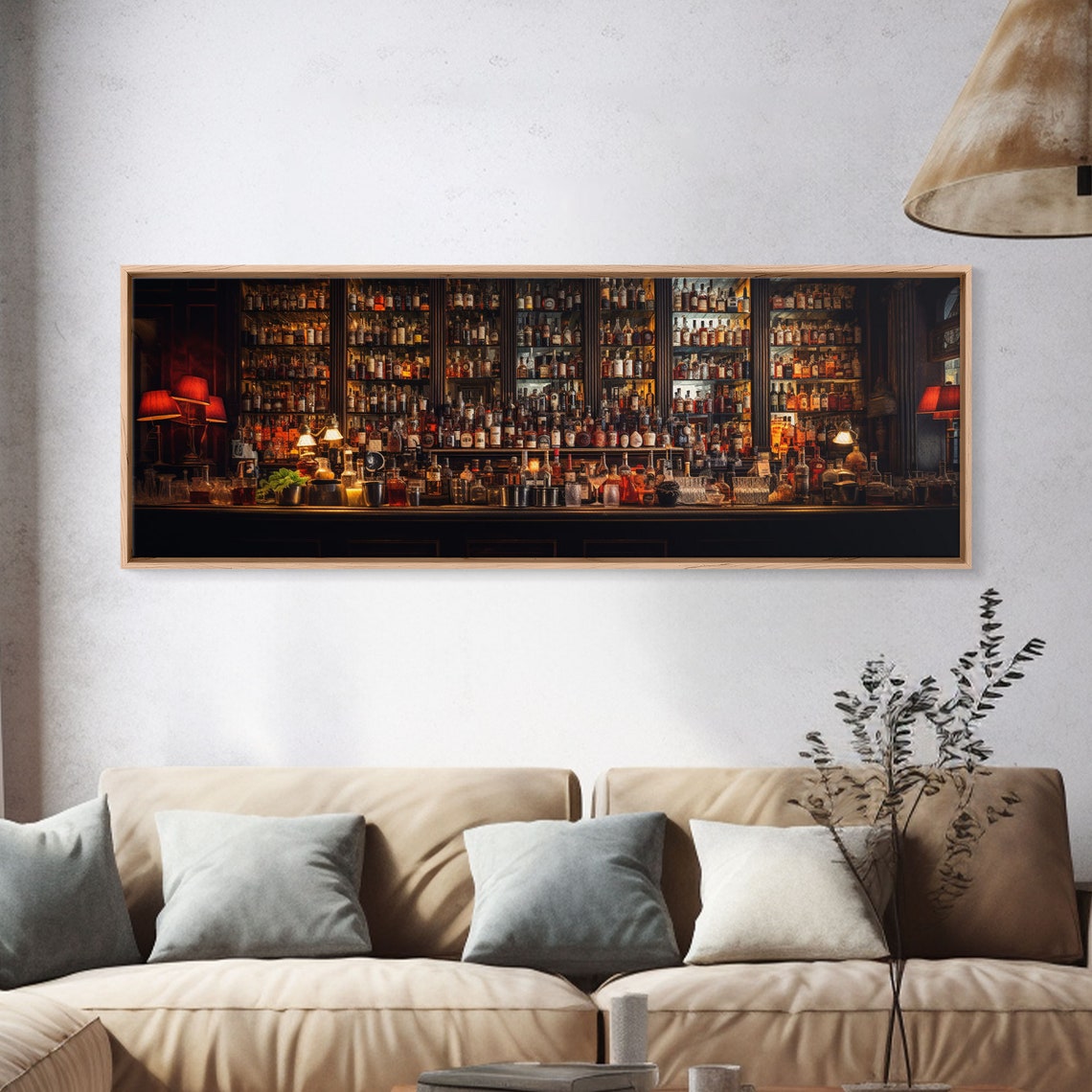 Vintage Bar Shelf Liquor Bottles Moody Cocktail Speakeasy Wall Art - Image 4