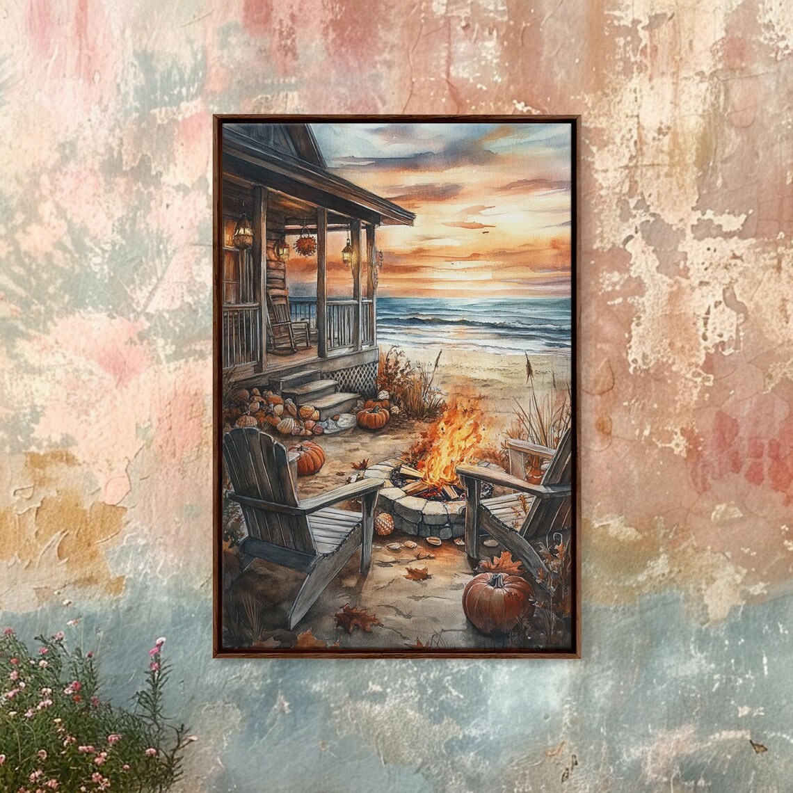 Beach Campfire in Fall, Boho Nautical Art Print - Image 5
