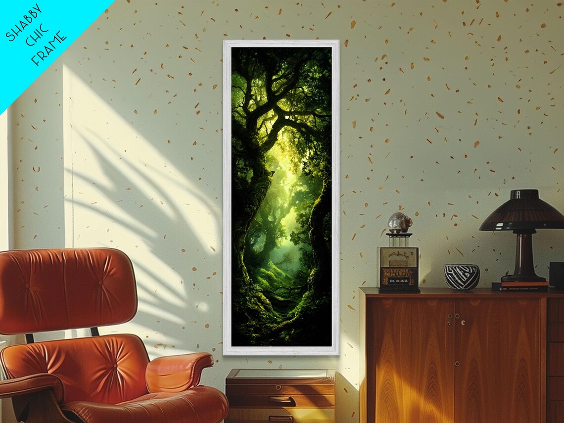 Light Twists Through The Bent Trees Framed Print Accent Piece Wall Art Fantasy Landscape Painting - Image 2