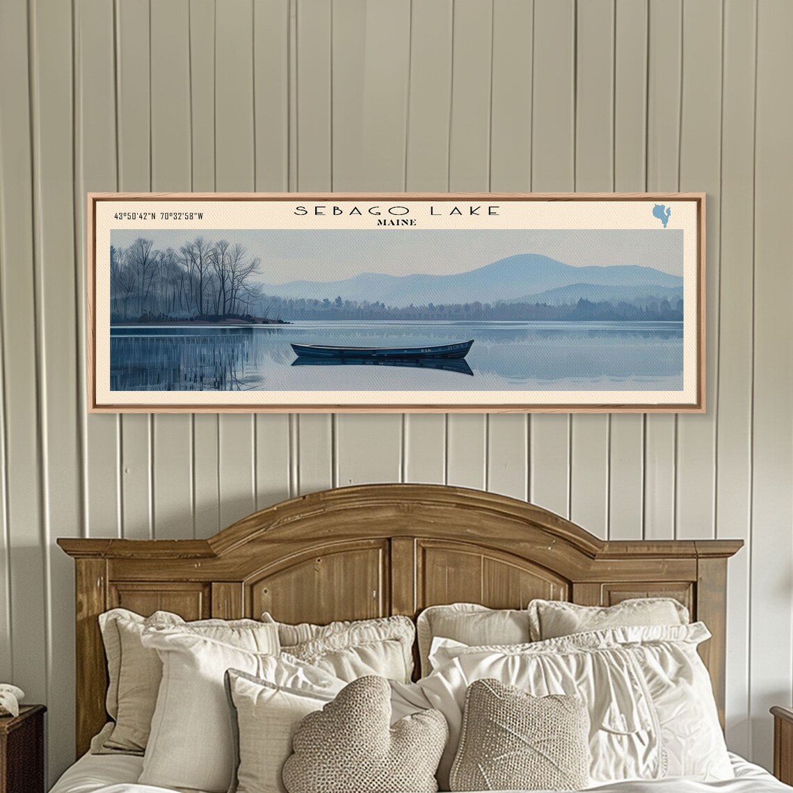Sebago Lake Travel Poster, Scenic Lake House Decor - Image 4
